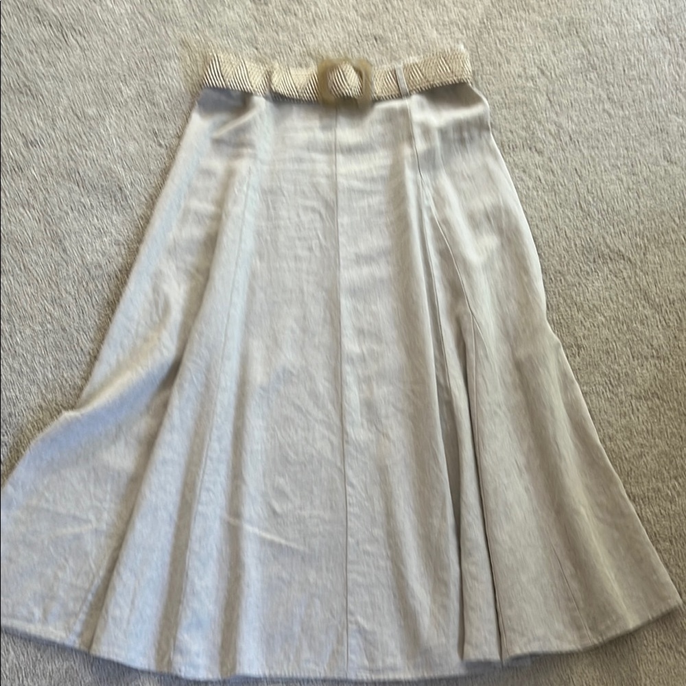 Zara Beige A-Line Skirt with Belt
